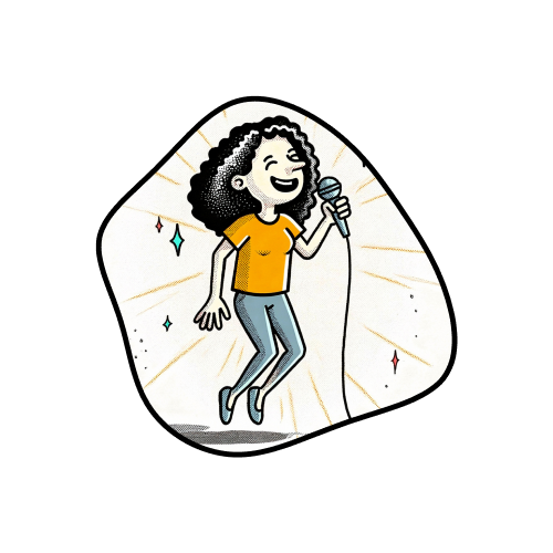 Ilustração de leveza no palco